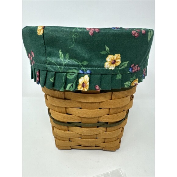 Longaberger 1996 Green Trim Medium Spoon Basket Emerald Vine Liner Protector - Picture 6 of 9